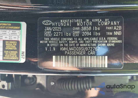 2025 Hyundai Elantra Sel Sport z USA, uszkodzony, nr VIN KMHLM4DG9SU972767